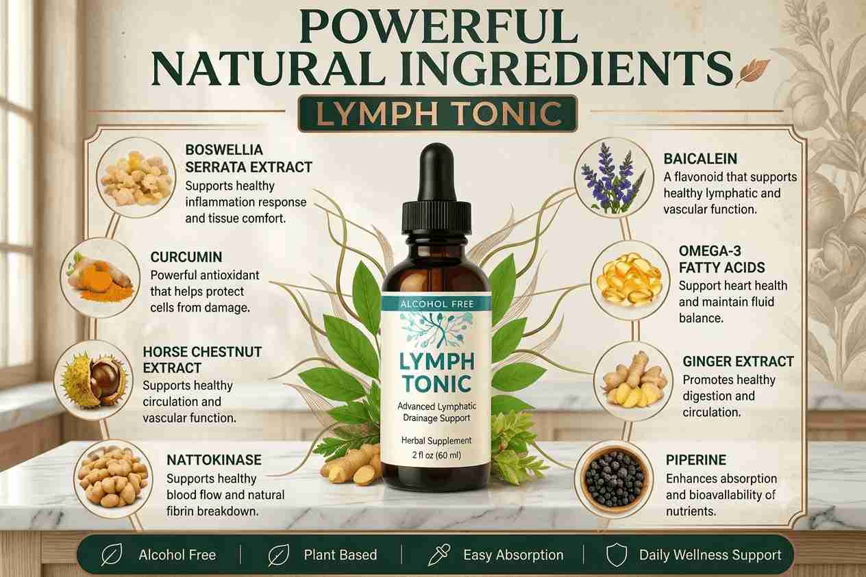 Lymph Tonic Lymph Tonic 100% Natural Botanical Ingredients Breakdown